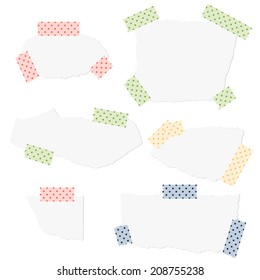 Collection - white scraps of paper with tape