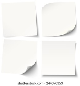 collection of white sticky notes with different shadows