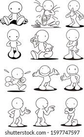 Collection of white12 character poses