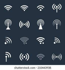collection of wifi icons. vector