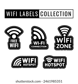 Collection of wifi label Vector illustration
