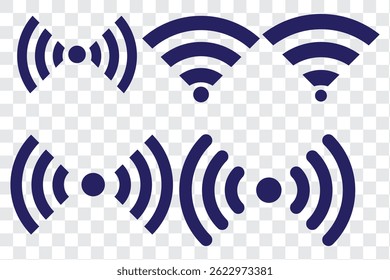A Collection of WIFI Signal Icon Set Vector Illustration on White Background.