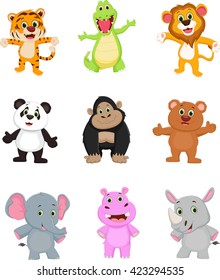 collection of wild animal cartoon