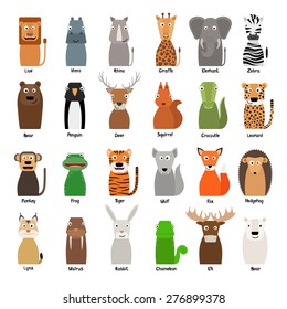 Collection of Wild Animals Vector Illustration