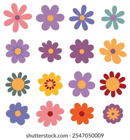 Colección del icono de flores silvestres. Abstractas fondo de flores de origami. estilo para Anuncios de tela, Fondo de pantalla, carteles, Sitios web, compras en línea. diseño botánico de Ilustración vectorial e idea creativa.