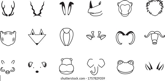 Collection of wildlife face icons