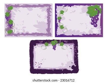 Collection of wine frames, three different, separated layers