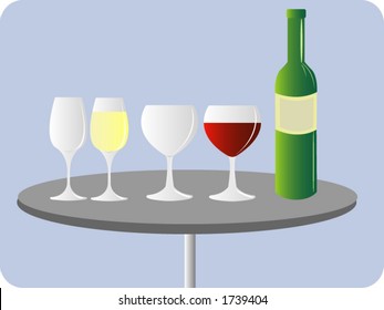 A collection of wine glasses.