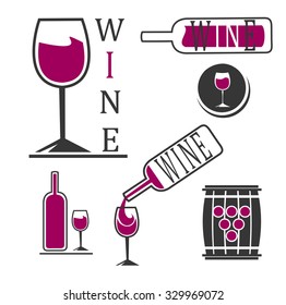 Collection of wine logos/ icons vector.
