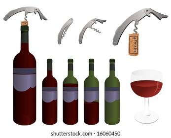 Collection of wine objects