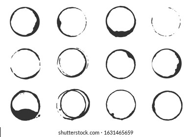 Collection of wine stains. Vector illustration.