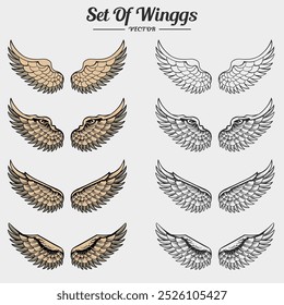 Collection Wing Design Elements stock illustration
