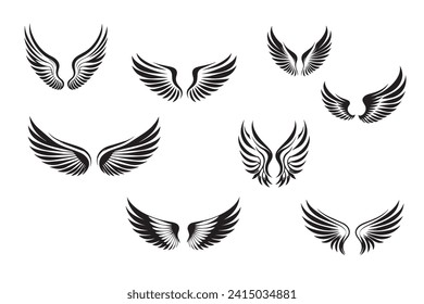 collection of wings vector illustration design