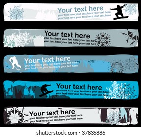 Collection of winter banners. Easy to edit vector image.