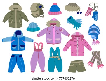 Collection Of Winter Children's Clothing