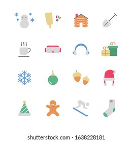 COLLECTION OF WINTER FLAT ICONS