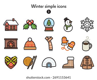 Una colección de iconos invernales