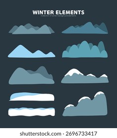 Kollektion von Winterberg-Hintergrund-Illustrationen