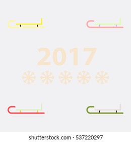 collection of winter Sleigh Vector illustration Christmas Sleigh