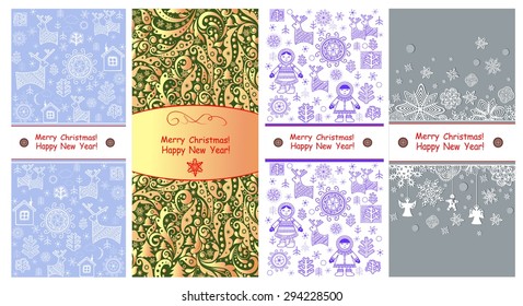 Collection of winter template for New Years greeting