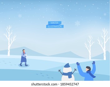 a collection of winter-emotional background illustrations