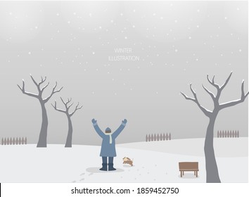 a collection of winter-emotional background illustrations