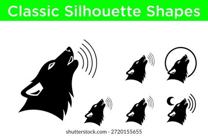 Colección de Formas de silueta de lobo