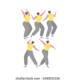 Collection of  woman dancing and having fun at a birthday party