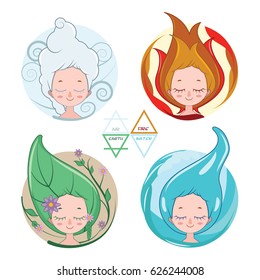 Collection of women depicting the four elements