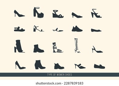 colección de vectores de calzado femenino