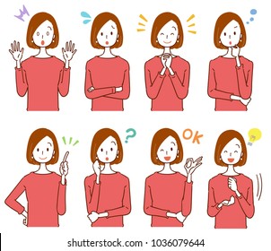 Collection of women with various facial expressions