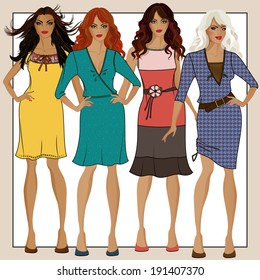 Collection of women's dresses