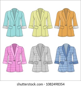 Collection of women's multi-colored jackets