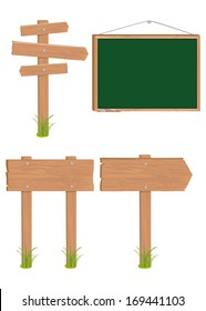 Collection of wooden board. Vector EPS 10.