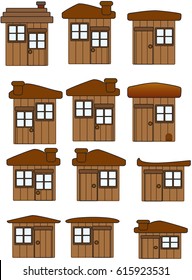 Collection of Wooden Houses and Sheds Vectors