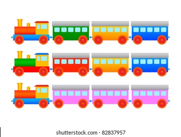 Collection of wooden trains