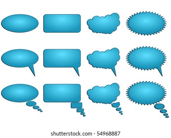 collection of word bubbles, dialogue balloons
