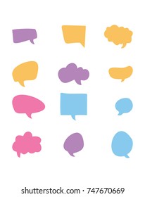 Collection of words and thoughts of communication bubbles