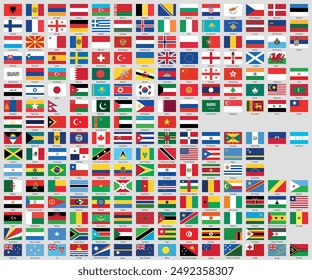 collection of world flags, each labeled with its respective country name. Sort by continents