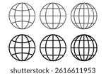 Collection of world globe line icon vector. globe, world, earth outline icon vector illustration