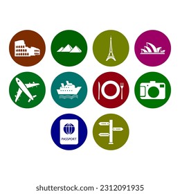 collection of world travel icon vector