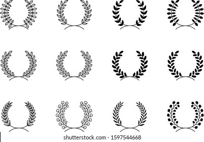 collection of wreath patterns monochrome