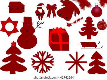 collection of Xmas vector silhouettes
