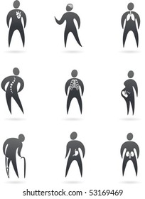 Collection of X-ray styled human  icons