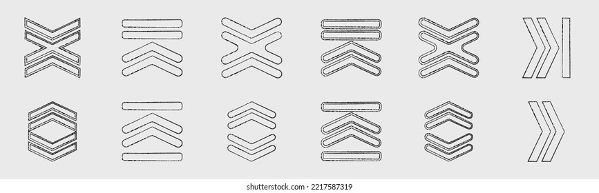 Colección de elementos Y2K. Gran colección de objetos geométricos gráficos abstractos. Resumen de bauhaus y estilo cósmico boho. Estilo 80s 90s. Ilustración del vector