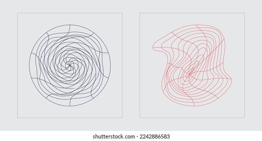 Collection of Y2K elements. Big collection of abstract graphic geometric symbols. Templates for notes, posters. Isolated on black background. Vector illustration