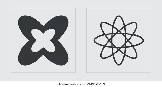 Collection of Y2K elements. Big collection of abstract graphic geometric symbols. Modern abstract forms. Isolated on black background. Vector illustration