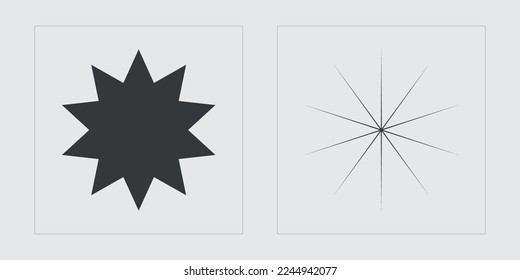 Colección de elementos Y2K. Estrellas y formas florales de Brutalismo. Objetos con estilo y2k. Antidiseño. Ilustración del vector
