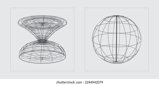 Sammlung von Y2K-Elementen. Brutalismus Stern und Blumen Formen. Elemente zur grafischen Gestaltung. Futuristisch. Vektorgrafik