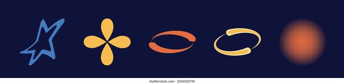 Collection of Y2K elements. Large set of retro objects for design. For modern T-shirts designed. Retro Futurist. Vector illustration